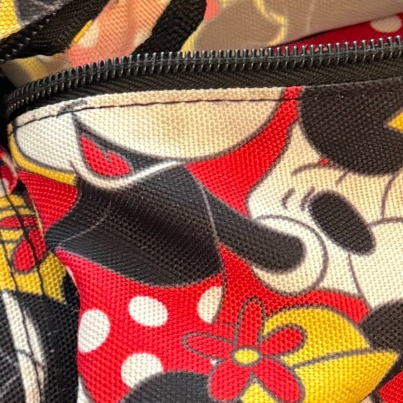 Vintage Minnie Mouse Backpack Red Black Fabric All over Print - Picture 6 of 6
